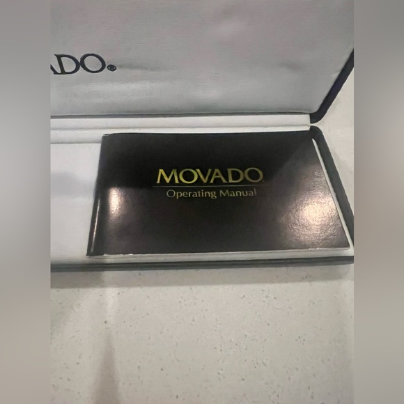 New In Box Vintage Movado Museum Watch Women 25mm Black Dial Gold Tone - Picture 12 of 12